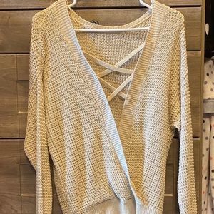 Women’s small plunging strappy sweater